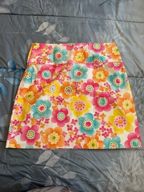 EUC /Like NewTalbots Kids Floral Mini Skirt in Pink, Orange, Yellow  Sz 20 - Picture 3 of 8